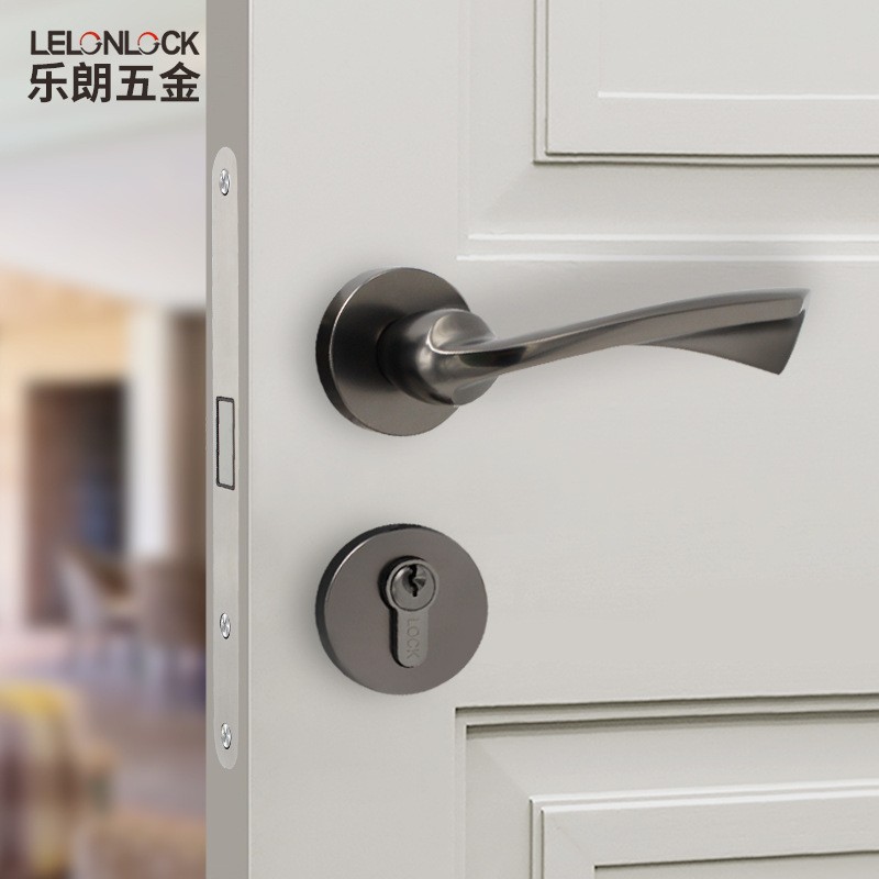 Cerradura interior moderna simple cerradura de dormitorio cerradura de puerta de baño manija de puerta sólida universal aleación de zinc sistema de bloqueo dividido