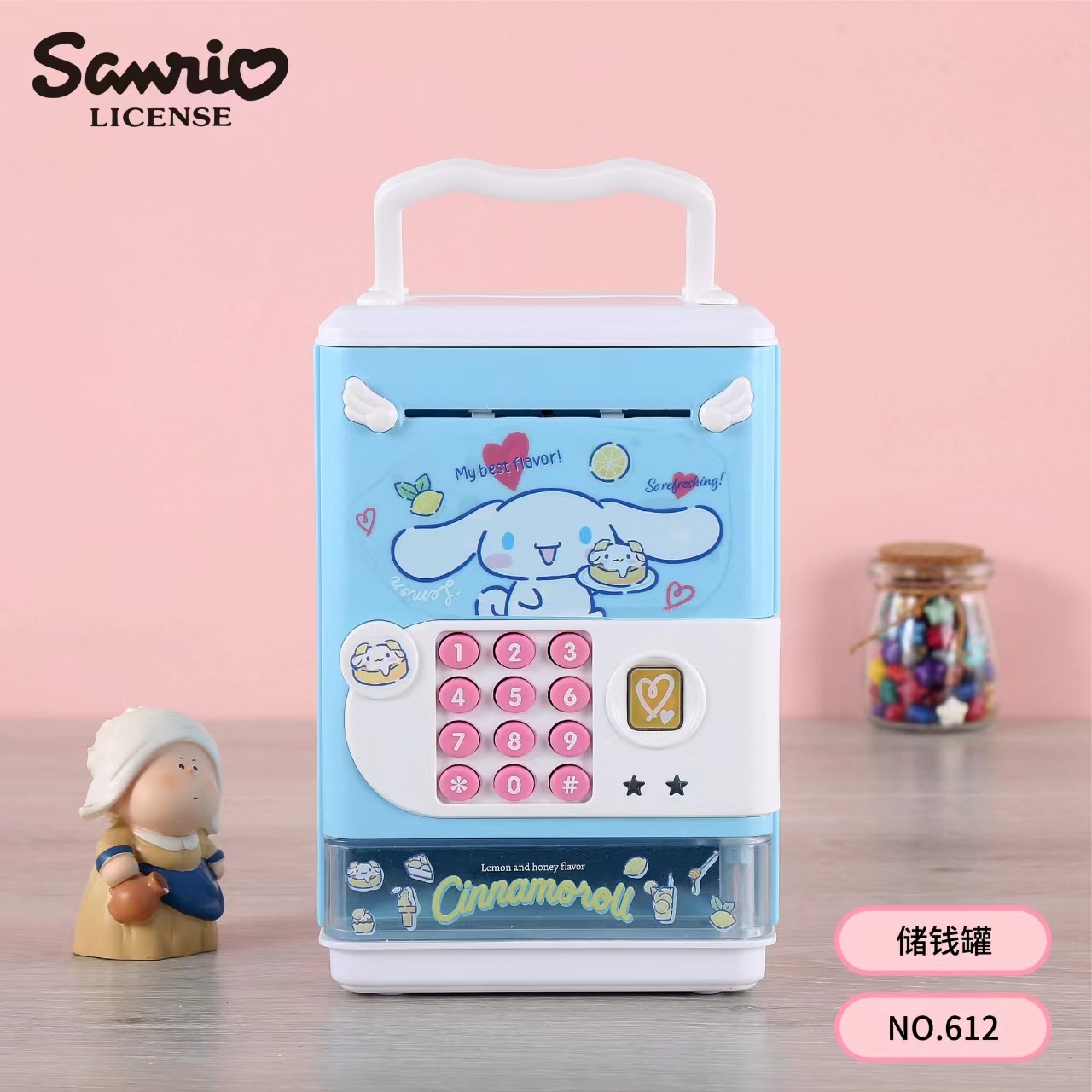 Sanrio alcancía caja de la contraseña de los niños alcancía decoración de la sala de estar con música canción de los niños alcancía sólo puede entrar