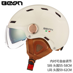 BEON Electric Motorcycle Helmet Three-Quarters Half Helmet Retro Four-Season Universal Summer Sun Protection Adjustable Head Size