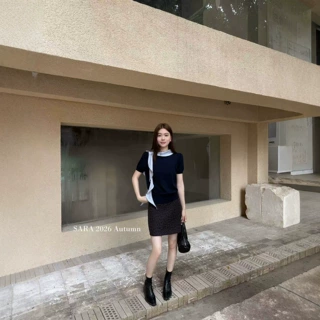 韩系百搭高腰显瘦豹纹半身裙