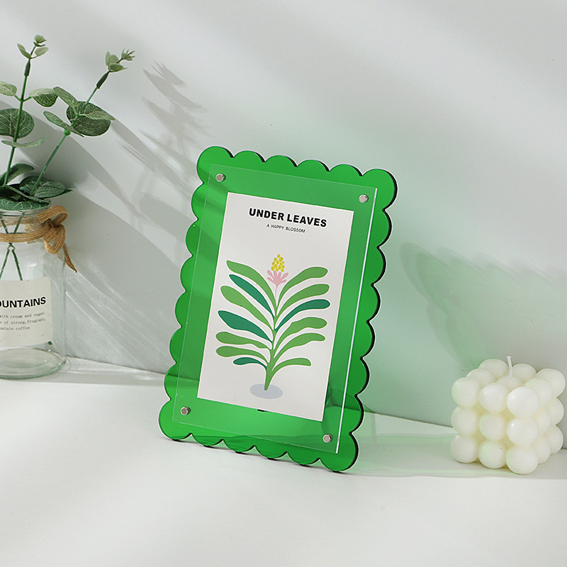 Cross-Border Postcard Display Board Colorful Acrylic 5X 7inch Photo Frame Picture Paper Certificate Rectangular Decorative Frame