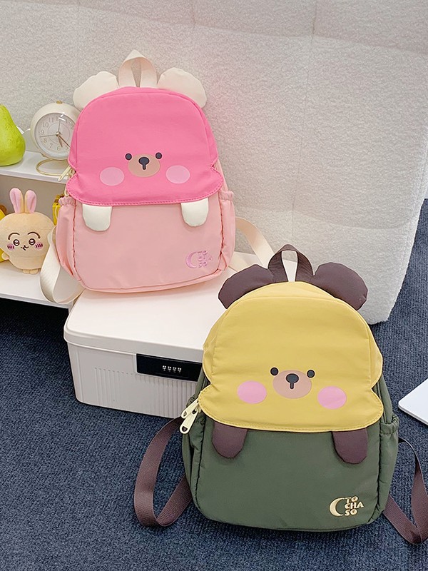 Cute Contrast Color Bear Kindergarten Baby's Schoolbag 3-6 Years Old Lightweight Children's Backpack for Boys and Girls Travel Backpack