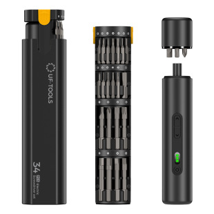 Cross-Border 35-in-1 Household Electric Screwdriver Tool Set Driver Led Light Permanent Magnet Copper Motor Hand-In-One