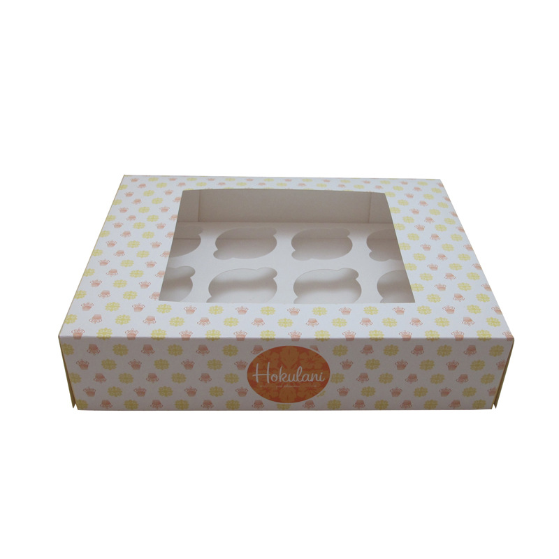 白色六粒装纸杯蛋糕盒/马卡龙包装盒/西点盒