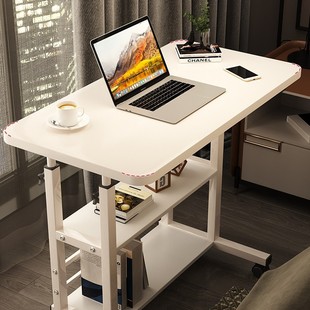 Bedroom Bed Small Table Bedside Movable Small Desk Adjustable Laptop Table Multi-Layer Bookshelf Storage Rack