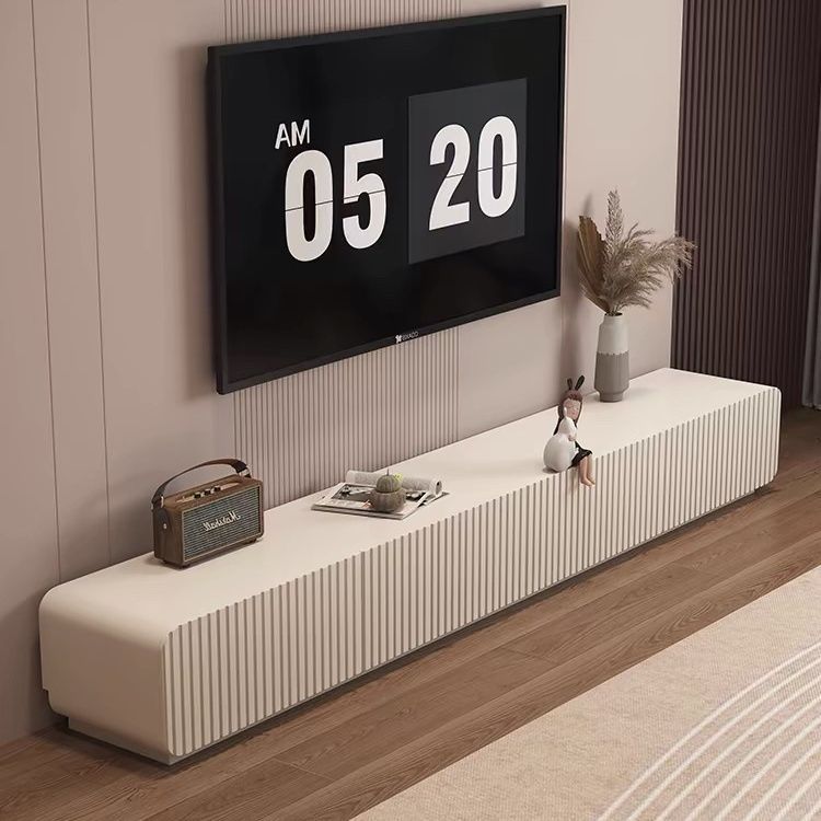 Madera sólida moderna lujosa alta sensación de gabinete de televisión de parrilla sala de estar hogar simple negro contra la pared piso gabinete de televisión image 1
