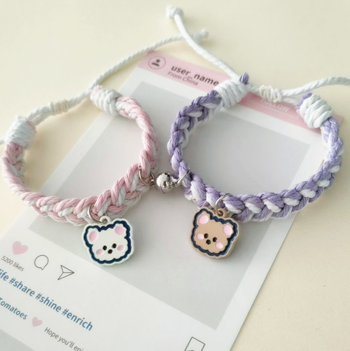 비카베어: 핑크 화이트 + 퍼플 화이트 [2개] 서로 끌어당기기