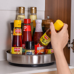 WBZ7360度廚房不鏽鋼可旋轉盤調料置物架台面調味品佐料盒收納架