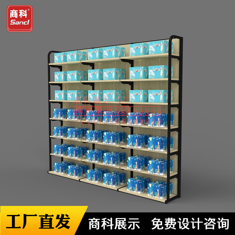 厂家批发爱亲亲子坊童装母婴店用品奶粉单面黑色白色四柱货架