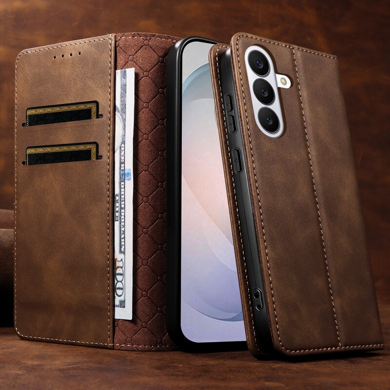 Suitable for Samsung S26 Magnetic Phone Case, S25Ultra New Leather Case, S24Fe Stand Flip Cover, Microfiber Protective Case Suitable for Samsung S26 Magnetic Phone Case, S25Ultra New Leather Case, S24Fe Stand Flip Cover, Microfiber Protective Case