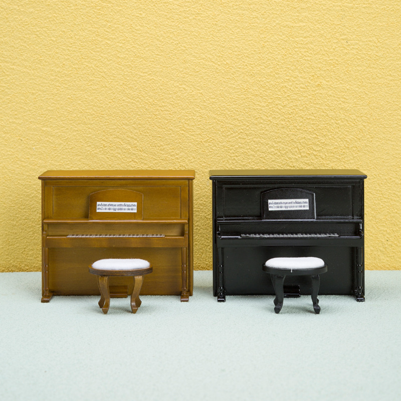 Dollhouse Dollhouse OB11 mini furniture model vertical piano and stool scene shooting props Dollhouse Dollhouse OB11 mini furniture model vertical piano and stool scene shooting props