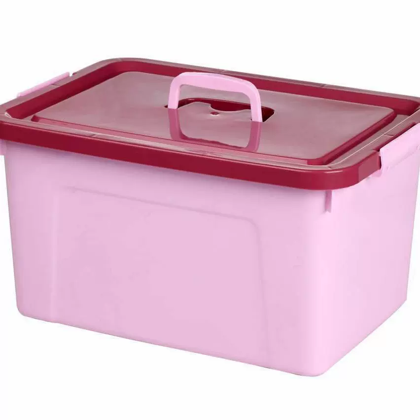 家居日用多色时尚塑料储物箱 大号加厚耐用收纳箱手提整理箱批发