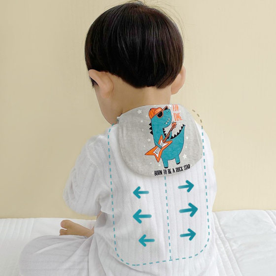 Sweat Absorbing Towel Pure Cotton Class A Baby Sweat Towel Kindergarten Boys' and Girls' Pad Back Towel Baby Sweat Towel Large Sweat-isolating Towel