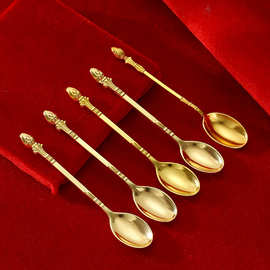 合金勺子甜品勺饭饭勺可爱家用甜品勺咖啡搅拌勺小勺子精致迷你勺