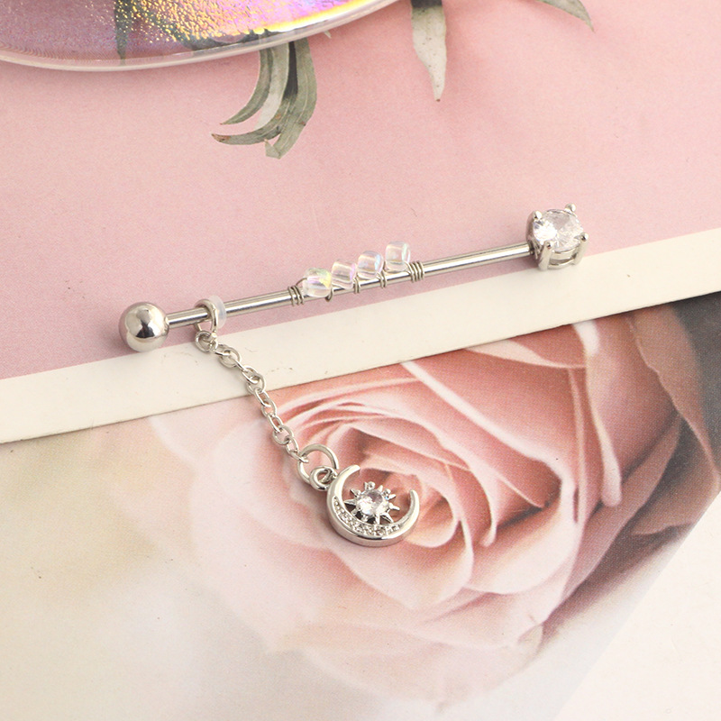 Stainless Steel Industrial Ear Long Rod Body Piercing Ear Bone Nail Export Jewelry detail image 16
