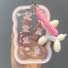 粉色横竖通用透明亚克力卡套高颜值学生饭卡公交卡门禁证件保护套