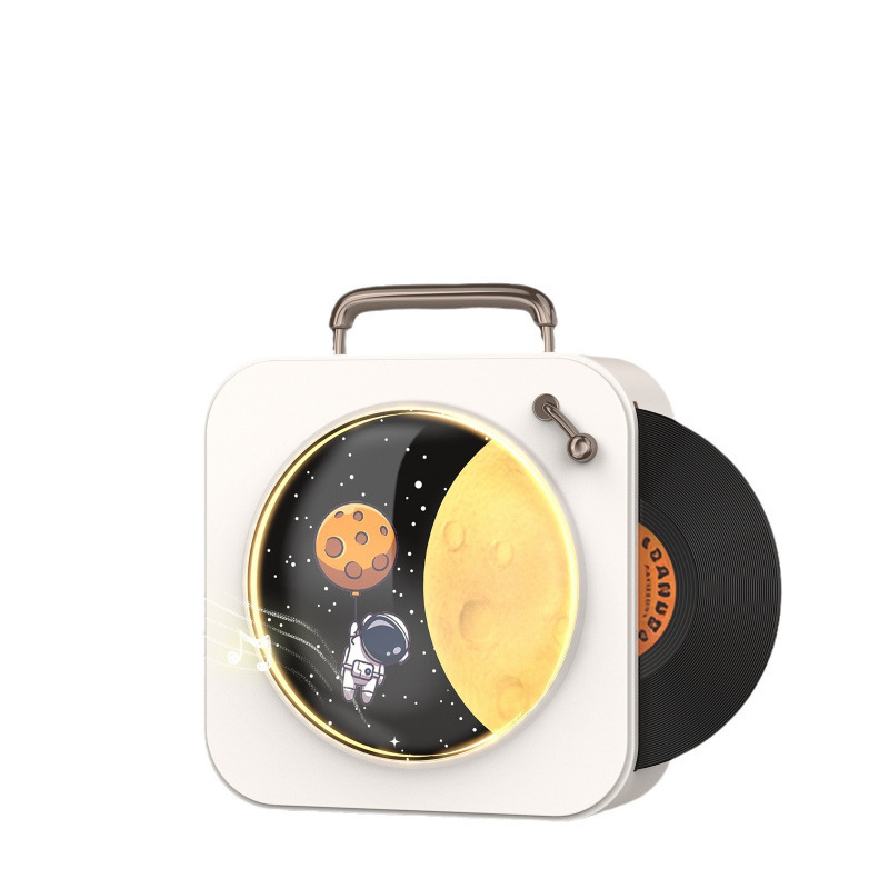 星月雰囲気灯ドーパミンbluetoothスピーカー誕生日プレゼント黒ゴムレコード機高音質小型無線オーディオ|undefined