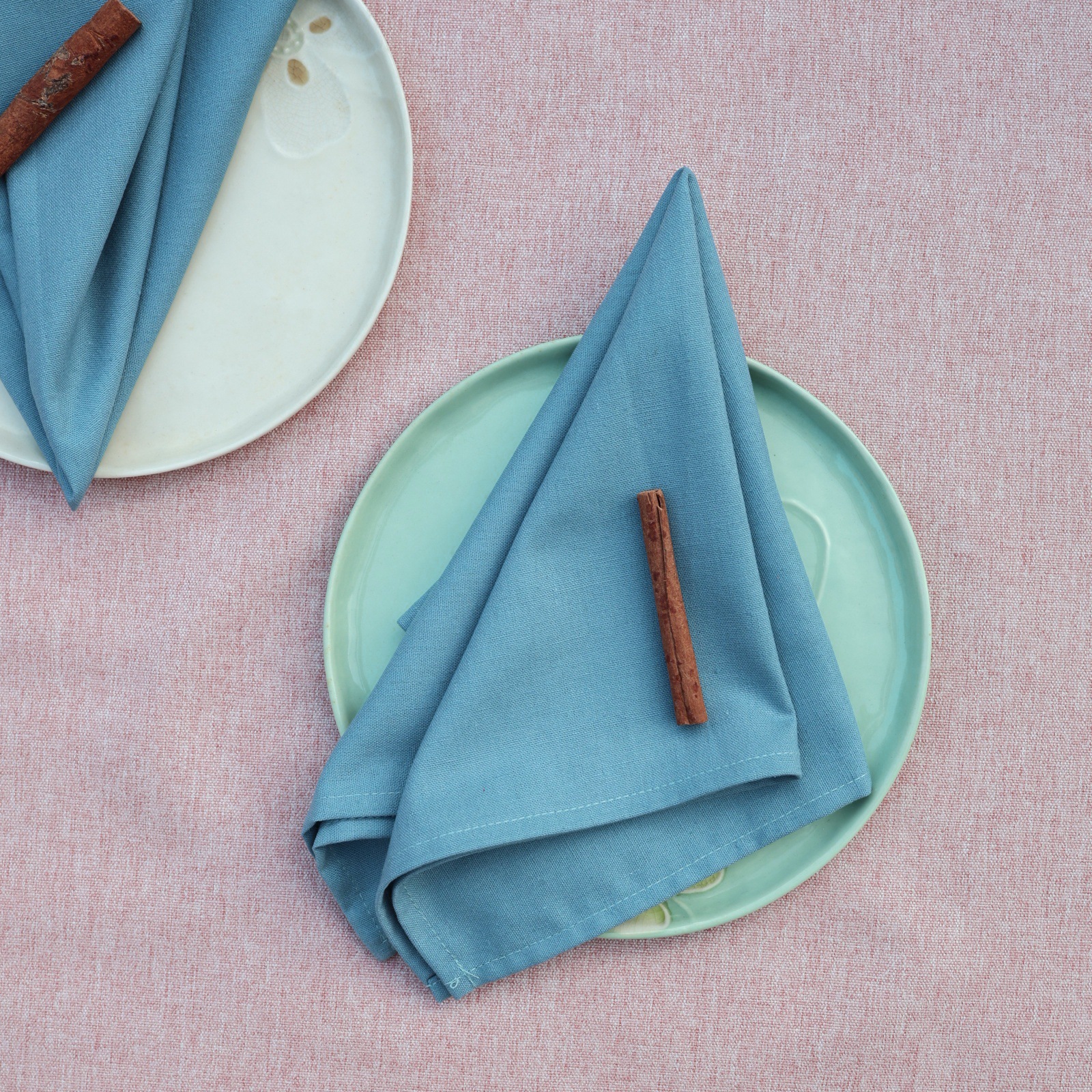 Servillas de lino algodón de Navidad comida occidental hotel de boda mesa de flores plegables tazas toallas de té sólidas almohadilla