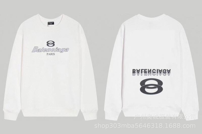 国境を越えた貿易 B's 24ss 秋 BB's ロゴプリント スウェットシャツ 380g コーマ綿二重糸 メンズ レディース スウェットシャツ|undefined