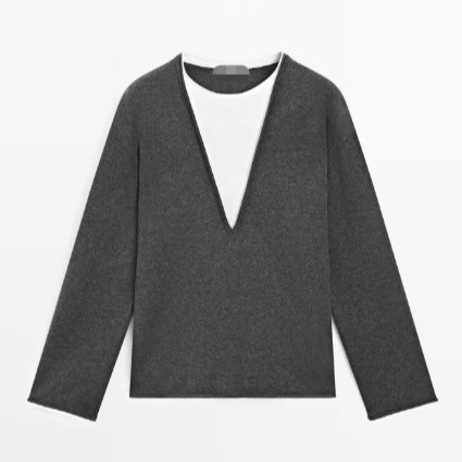 BM&MD&ZA early autumn new women's clothing, smart and intellectual style, mixed color long-sleeve knit sweater 0562282280