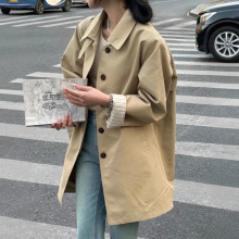 卡其色中长款风衣外套女2025年新款早春秋小个子高级感超好看韩系