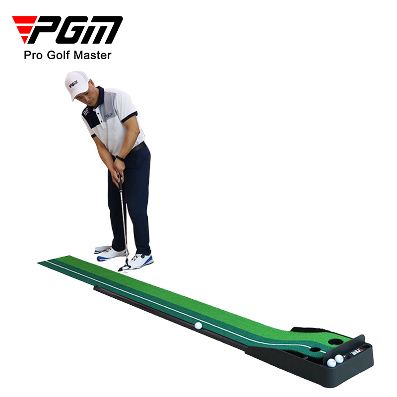 Máy tập putt golf PGM TL004 đế cao su, chiều dài 3 m, có tấm chắn và khu vực để bóng gậy — Tùy chỉnh máy tập TL004