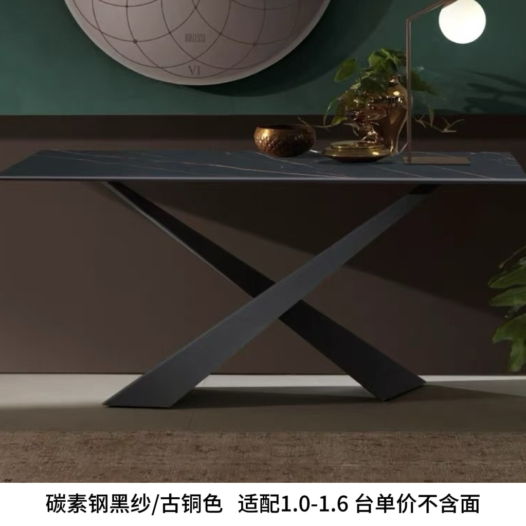 Ingeniería de lujo ligero de la pizarra de roca italiana pie de mesa de entrada moderna simple pasillo de entrada sala de estar frente a la pared vista final porche