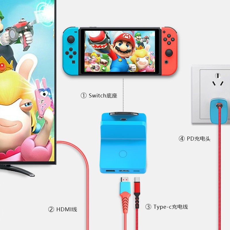 适用Switch游戏机多功能底座 typec转HDMI+PD+USB高清4k扩展坞|undefined