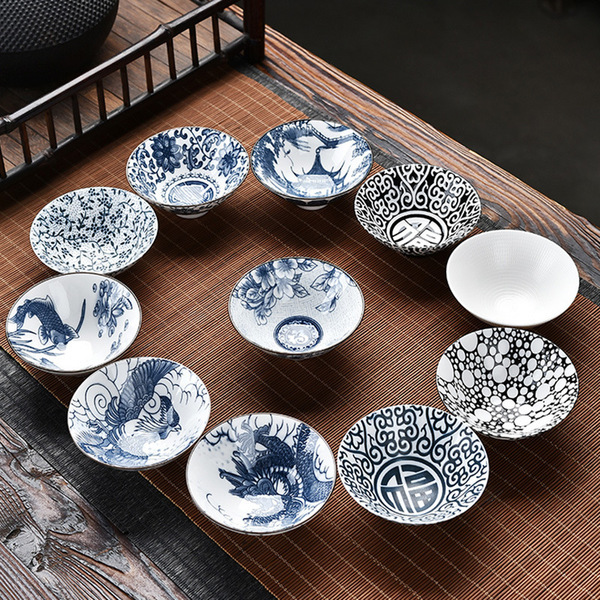 Blue and white tea cup