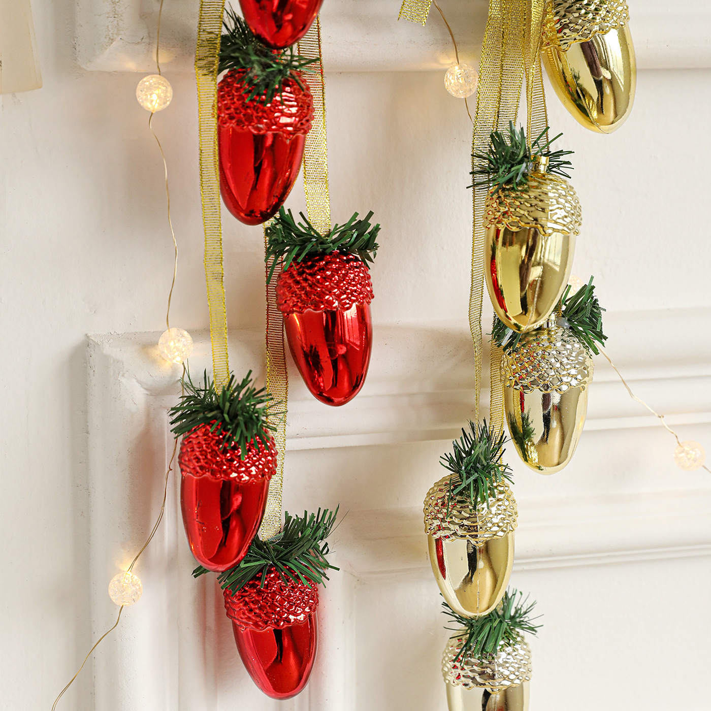 Navidad transfronteriza decoración de plástico brillante pin colgante ventana colgante puertas colgantes diseño de muebles de atmósfera de vacaciones