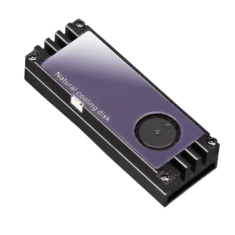 Радиатор для M.2 SSD, индикатор температуры, бесшумный, термопрокладка, броня для SSD с турбинным охлаждающим вентилятором