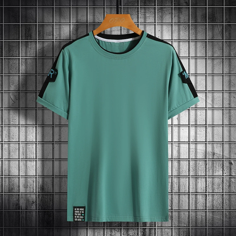 Новая спортивная мужская летняя дышащая и удобная мужская футболка с короткими рукавами для фитнеса и бега, повседневная футболка с половиной рукавов, универсальная верхняя основа