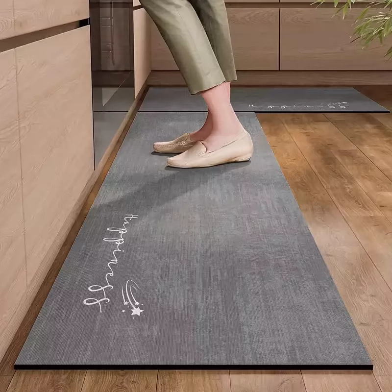 Cross-border Nordic-style geometric color-block long strip rug, kitchen oil-resistant, non-slip, absorbent, and stain-resistant floor mat, entryway decorative mat