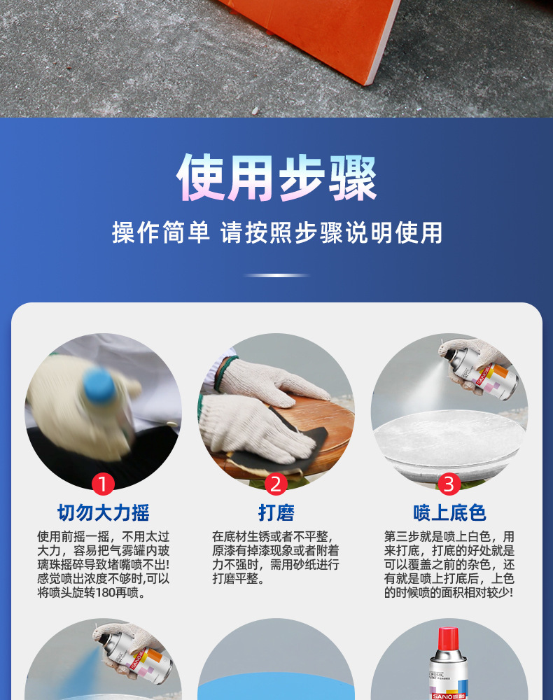 Sanhe Self-Spray Paint for Cars, Graffiti Metal Anti-Rust Paint, Black and White Wall Paint, Car Paint Brand