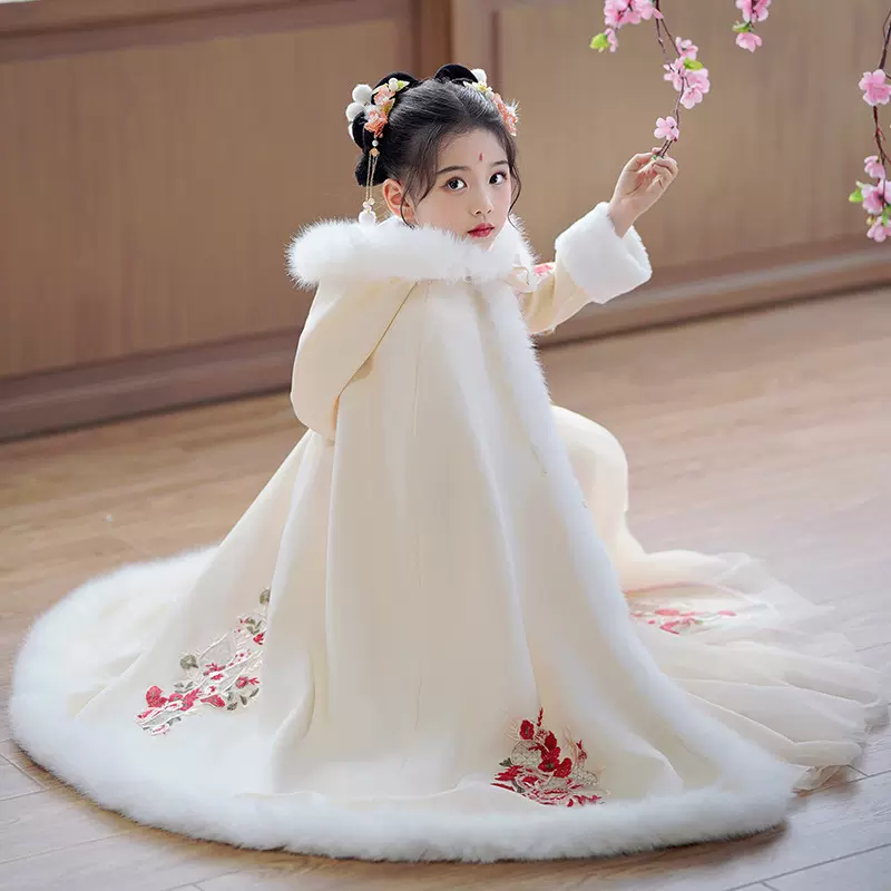汉服女童冬款2025新款古装拜年服冬装儿童过年新年装冬季古风唐装