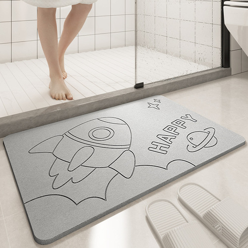 Cartoon bathroom diatom mud floor mat bathroom strong water absorption quick drying foot mat household toilet door diatomaceous earth mat