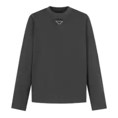In-Stock Original Label P Brand Celebrity Style Classic Round Neck Basic Long-Sleeve T-Shirt Base Shirt with Chest Triangle Logo