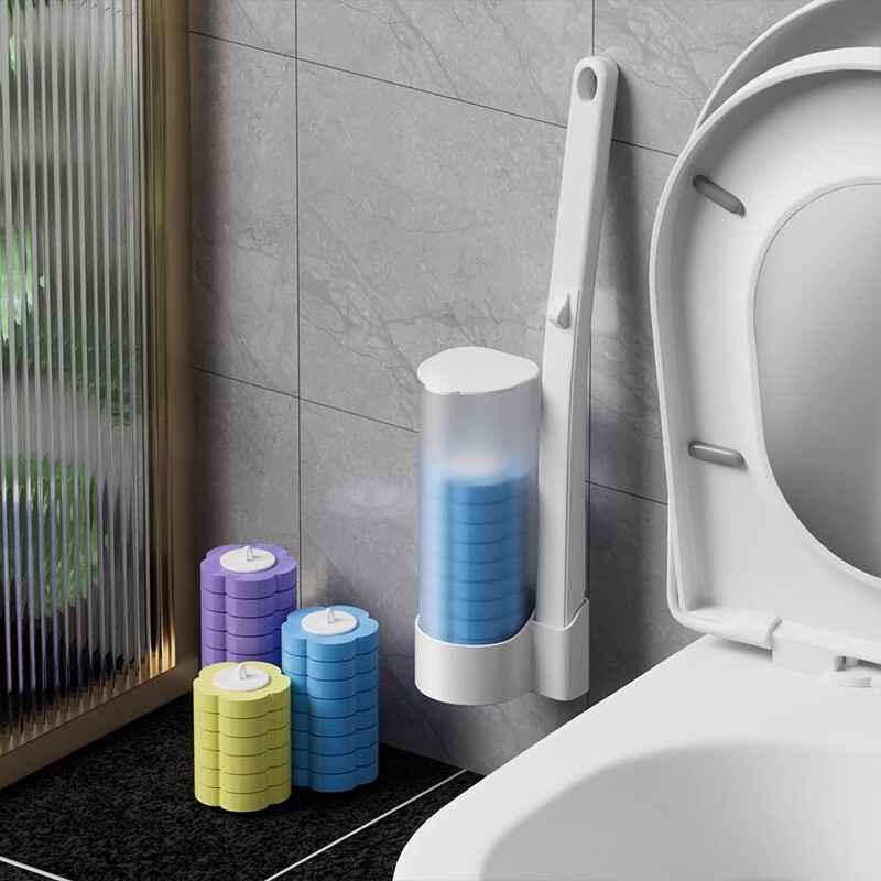 使い捨てトイレブラシ、使い捨て交換ヘッドセット、死角なし、家庭用掃除用品、トイレ洗浄壁掛けブラシ|undefined