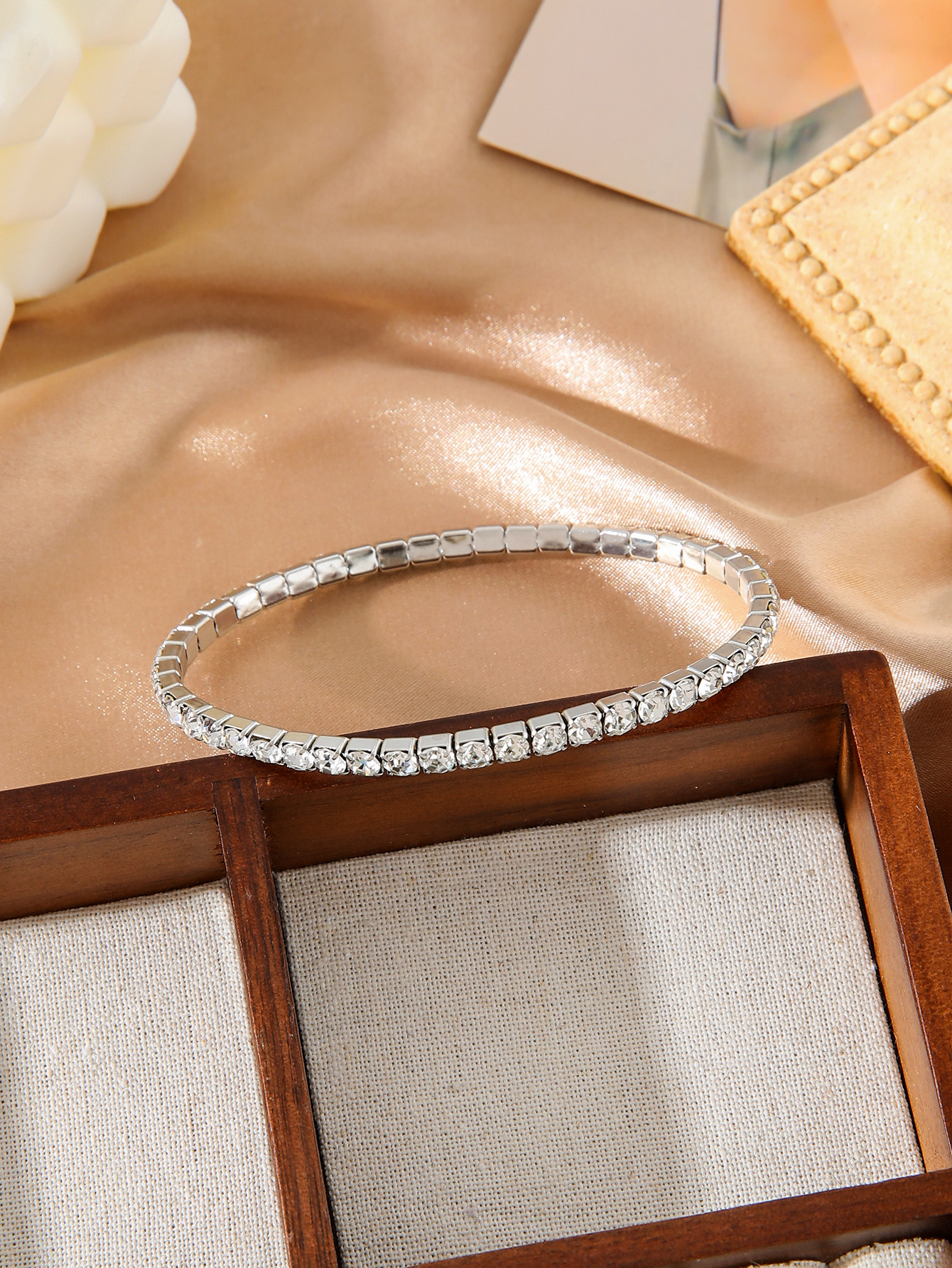 Women's Gender Simple Style Geometric 304 Stainless Steel Zircon Tennis Chain Bracelets In Bulk
