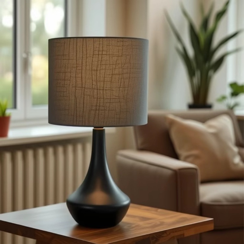 Lámpara de mesa de tela transfronteriza Lámpara de noche de dormitorio Lámpara de mesa de noche retro nórdica
