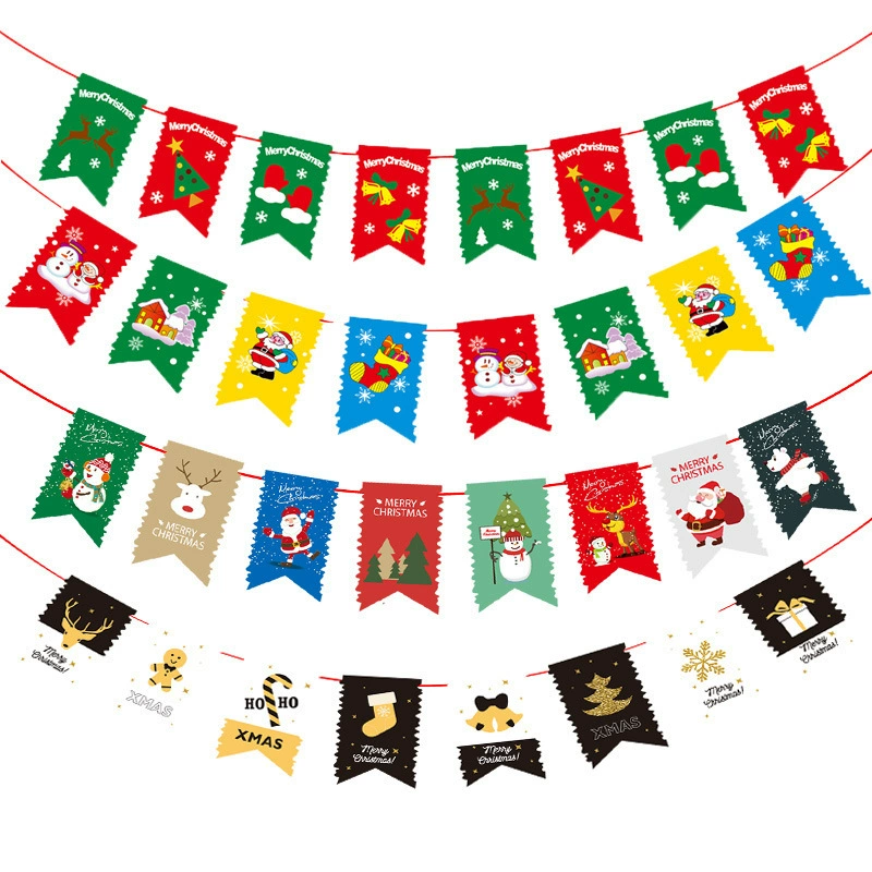 Рождественское украшение, праздничный баннер, флаг с буквами, старик, лось, овсянка, вечеринка, макет сцены, подвесной флаг, подвесной флаг
