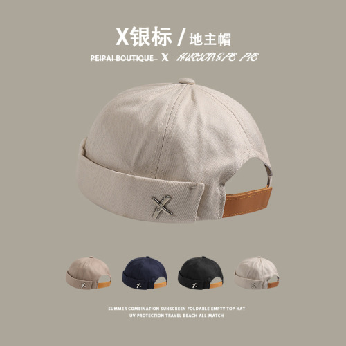Landlord hat for women spring and summer niche new street versatile trend painter hat hip-hop retro face-showing small melon skin hat for men