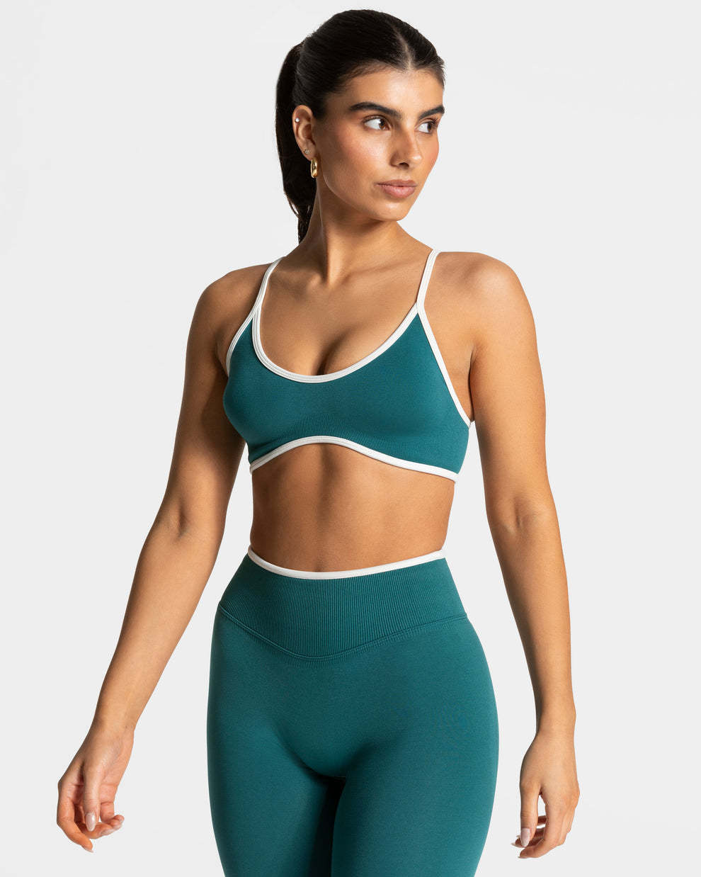 TEVEOE Damen Lauf-Fitness-Set: Schnelltrocknendes Sporttop, hochgeschnittene, hüftformende Yogahose_voghion.com