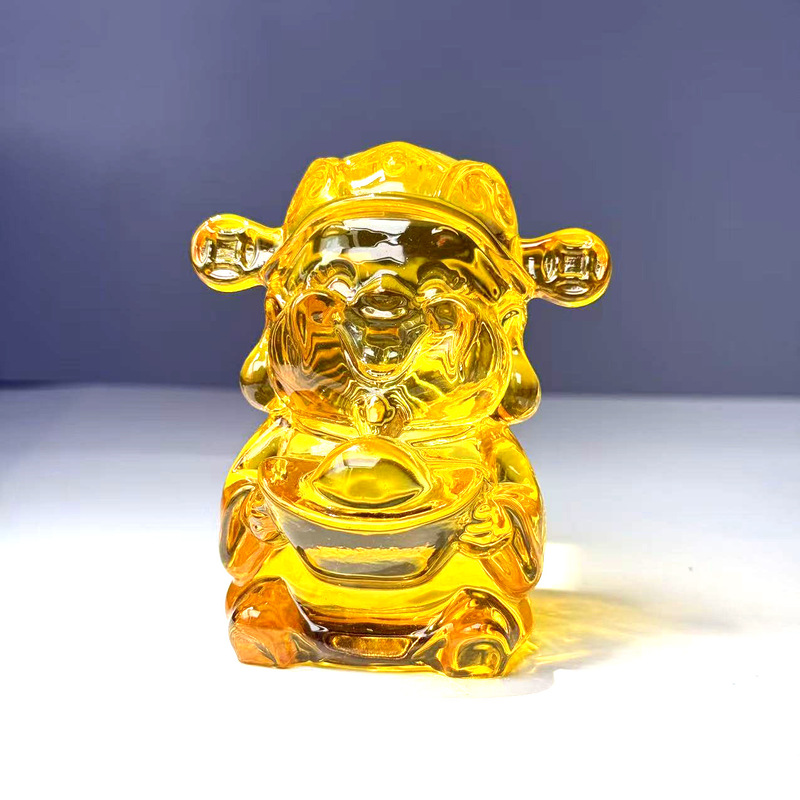 招财黄水晶财神琉璃摆件装饰开业乔迁家居办公室桌面客厅玄关礼品|undefined