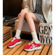 European station 2024 preppy style argan shoes women's casual genuine leather platform ins trendy red running all-matching sneaker
