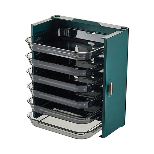 Wall-mounted dish preparation tray, portable punch-free, multi-functional side dish artifact, household hot pot tray, kitchen drain tray with compartments