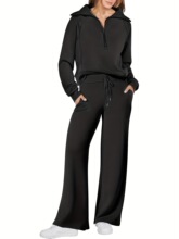 G 10484 Casual Solid Color Drawstring Pants Set ���д�ɫ��װ