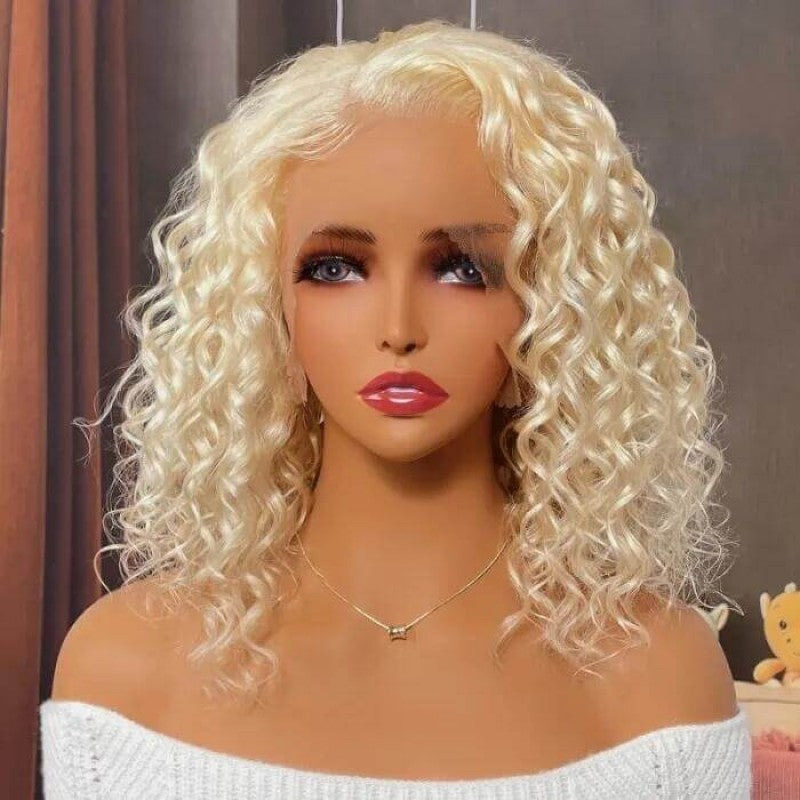 Foreign Trade Cross-Border Wig 13*4 Lace Wig for Women African Small Curly Front Lace Wig Chemical Fiber Headgear