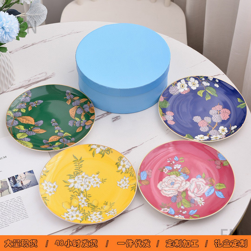 Wood's Tea Fragrance Garden Four-piece Bone China Tableware 10-inch Western Dinner Plate Pastoral Style housewarming wedding dish