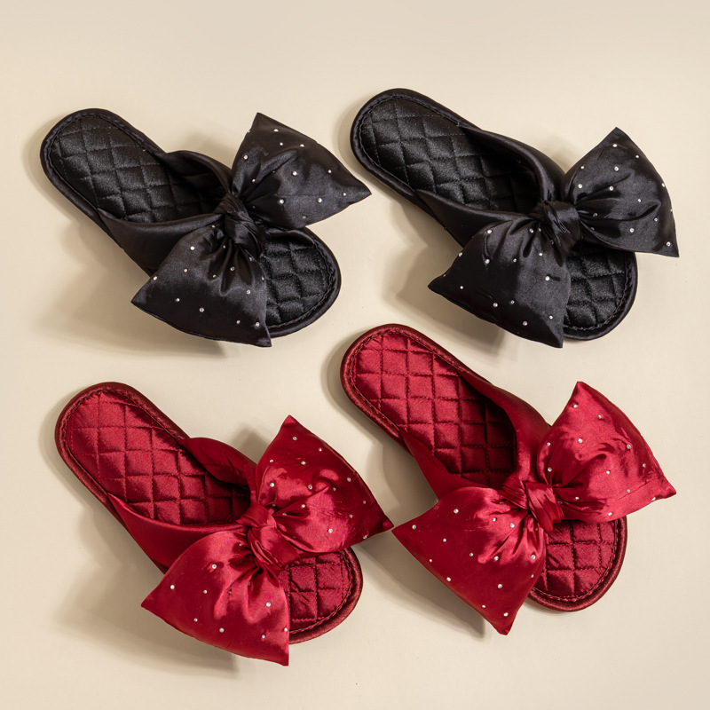 Sweet bowknot girl wedding slippers festive wedding cute tendon bottom light luxury factory direct one-piece delivery Sweet bowknot girl wedding slippers festive wedding cute tendon bottom light luxury factory direct one-piece delivery